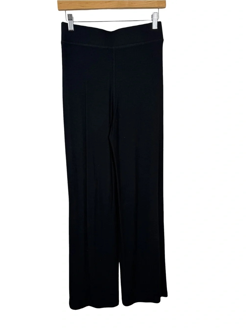Nuuds Womens Black Slinky Rib Streamline Pants Sz Small